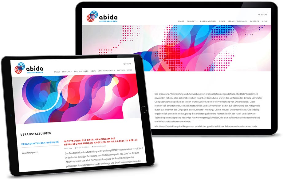 Design für ABIDA Big Data Forschungsprojekt von KIT, WWU und anderen Hochschulen