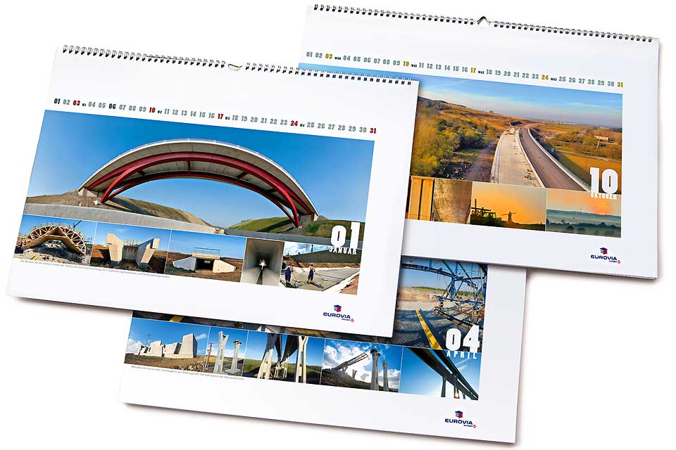 Firmen-Kalender-Design als Image-Werbung; Corporate Publishing; Text- und Bildredaktion