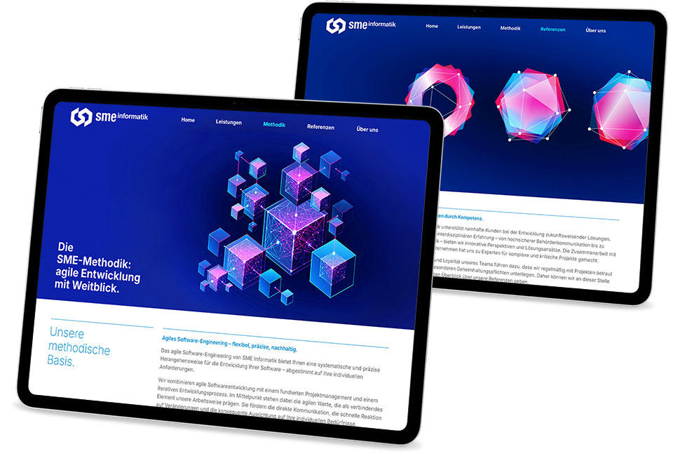 Kommunikationskonzept und Webdesign für die Programmierer individueller Software-Projekte und KI-Lösungen.