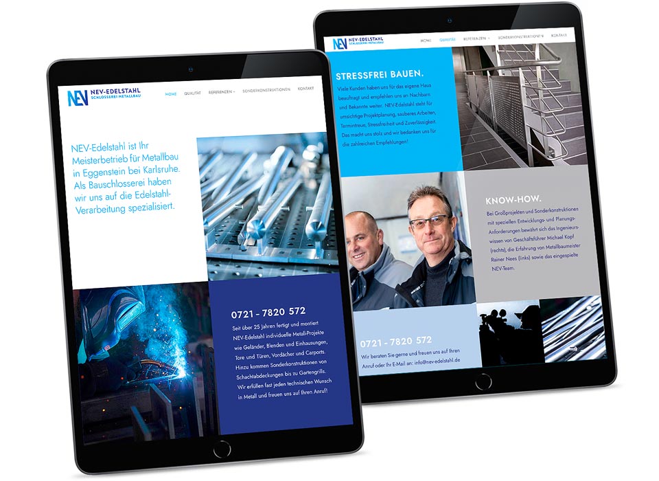 Webdesign mit Text, Fotos und SEO für Handwerk, KMUs und technische Betriebe